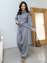 Warm Gray Loungewear with Fur