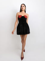 Elegant Mini Black - Red Dress