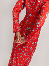 Floral Maxi Red Dress