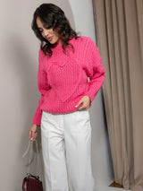 Knitted Pink Oversized Pullover