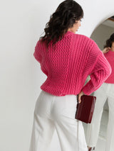 Knitted Pink Oversized Pullover