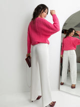 Knitted Pink Oversized Pullover