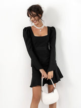 Elegant Black Long Sleeved Dress