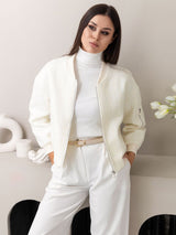 White Stylish Fluffy Jacket