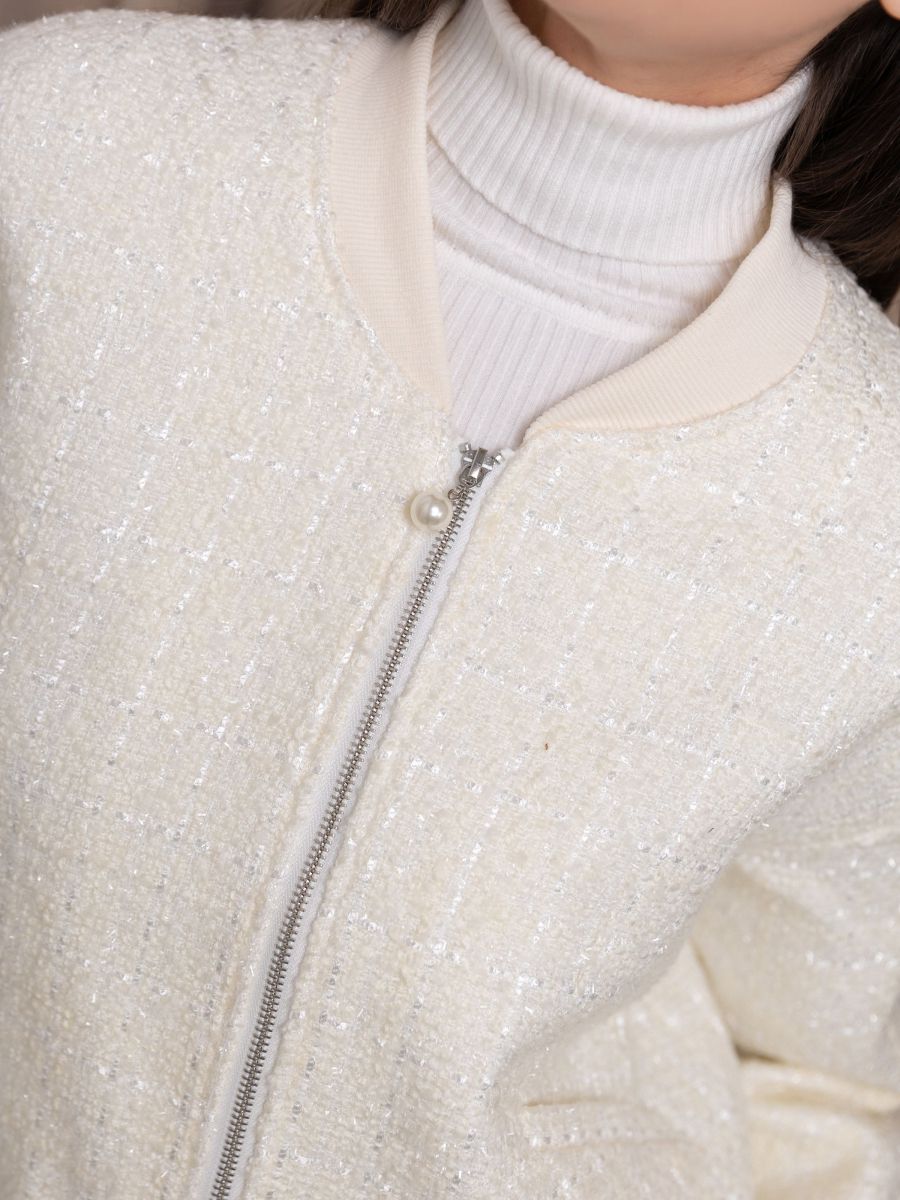 White Stylish Fluffy Jacket