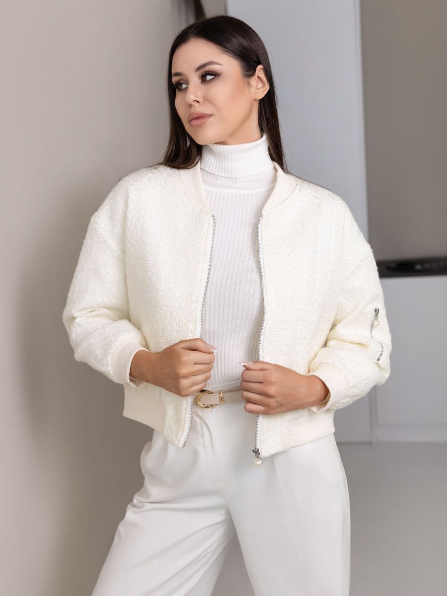 White Stylish Fluffy Jacket