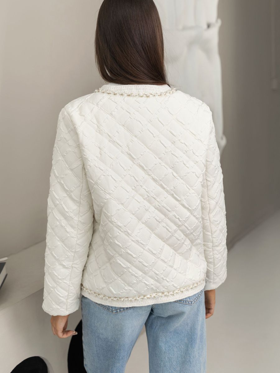 White Casual Puffer Jacket