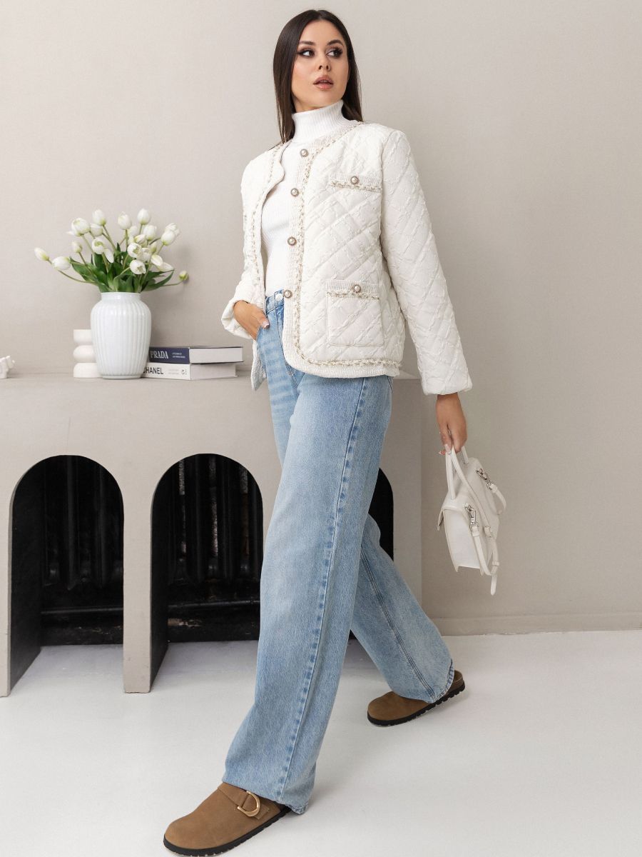 White Casual Puffer Jacket