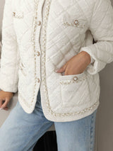 White Casual Puffer Jacket