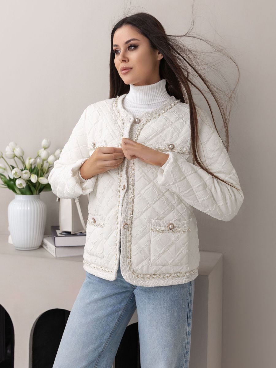 White Casual Puffer Jacket