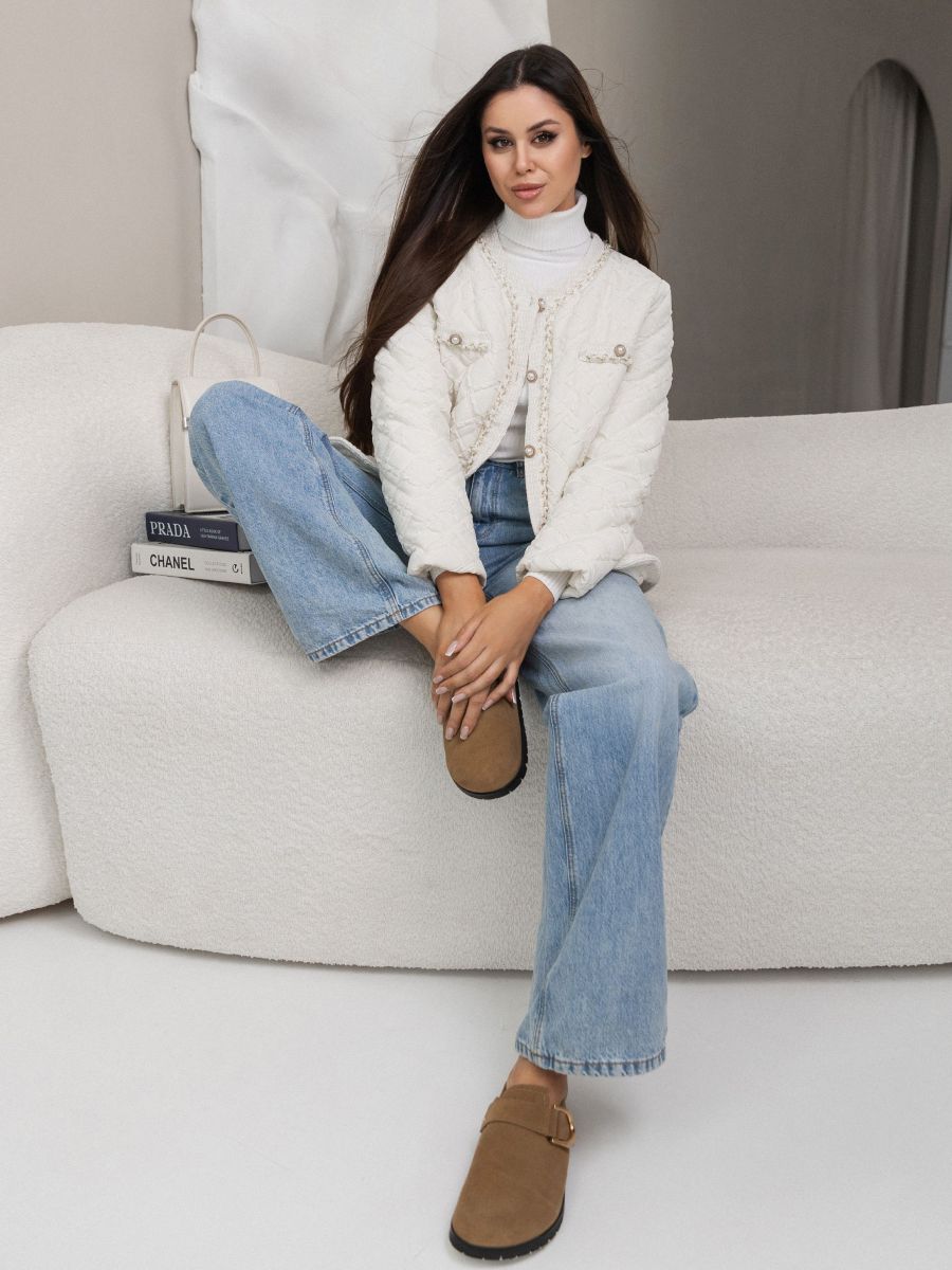 White Casual Puffer Jacket