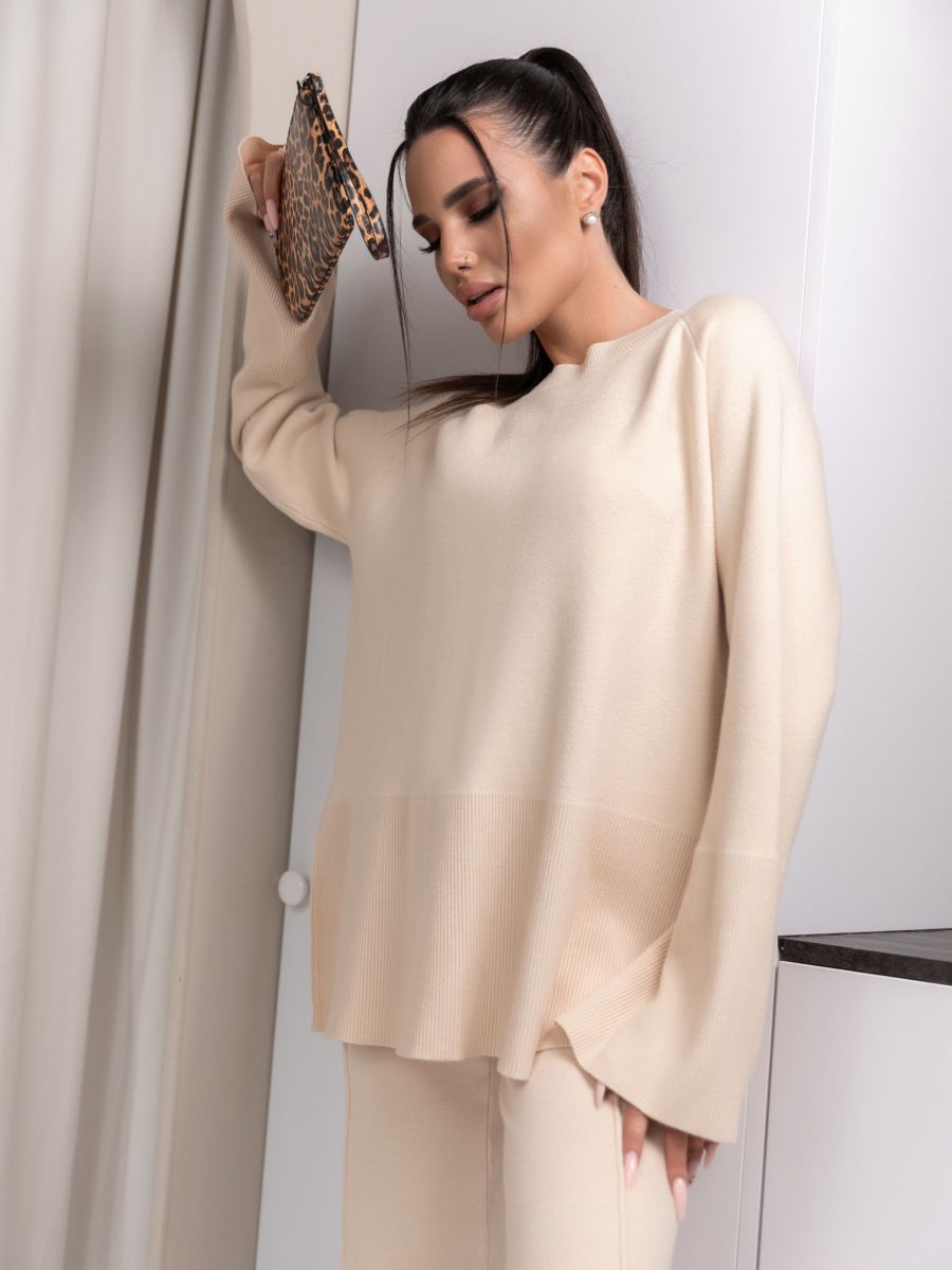 Beige Casual Loungewear Set